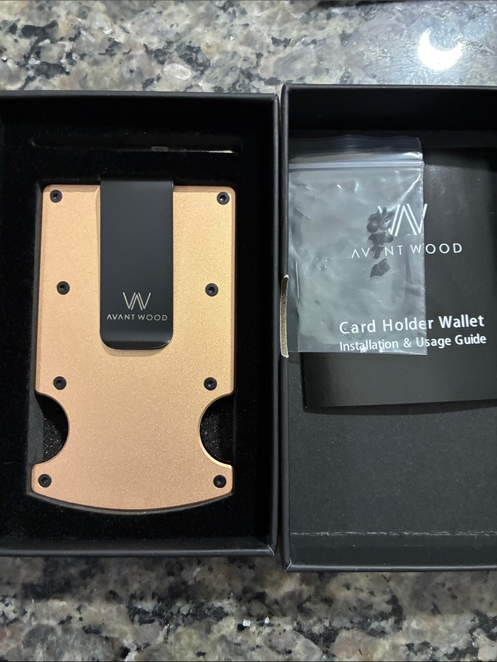 Avant Wood Limited Edition Oval Alloy Wallet Rose Gold (L-6-D) wallet RFID
